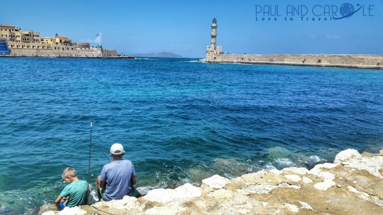 Chania Crete venetian harbour fishing