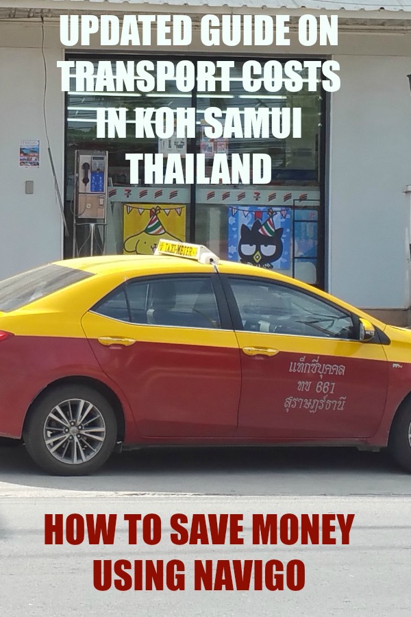 Koh Samui Thailand check out the cost of transport including taxi songthaew and navigo learn how to save money on getting around the island #thailand #samui #cost #save #money #navigo #taxi #songthaew #paulandcarole #travel #information #guide