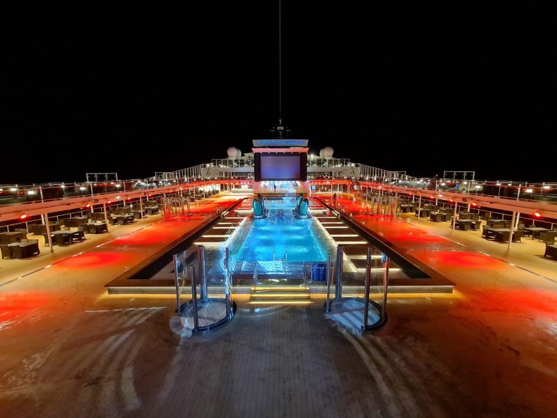 MSC Virtuosa Pool deck at night