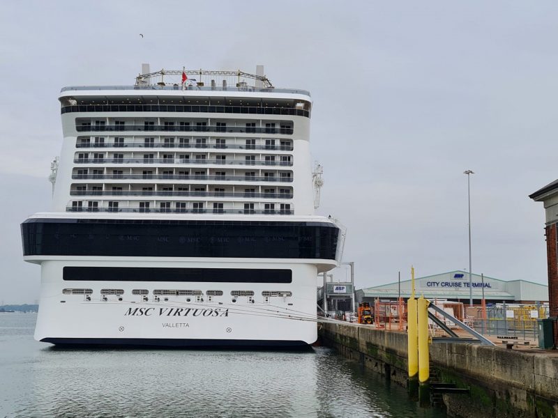 MSC Virtuosa at City terminal in Southampton Paul and Carole embarkation seacation