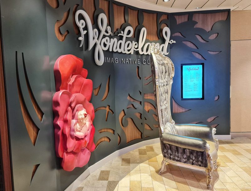 Wonderland Imaginative Cruisine speciality restaurant on the Anthem of the Seas Cruise Ship Review