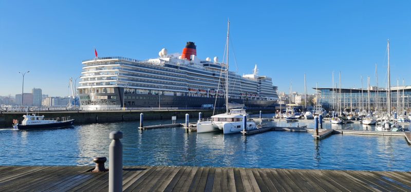 Queen Elizabeth Cruise Ship in La Coruna Spain