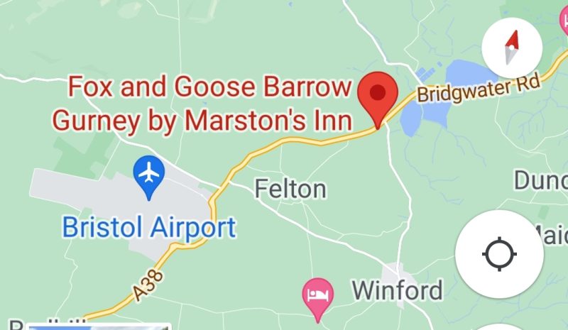 hotels near to Bristol airport fox and goose marston inn
