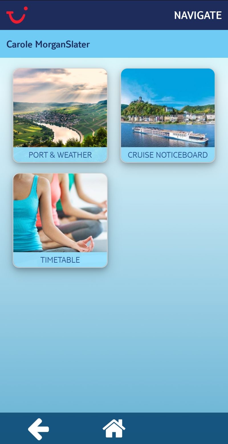 Navigate app Tui Isla river cruise ship