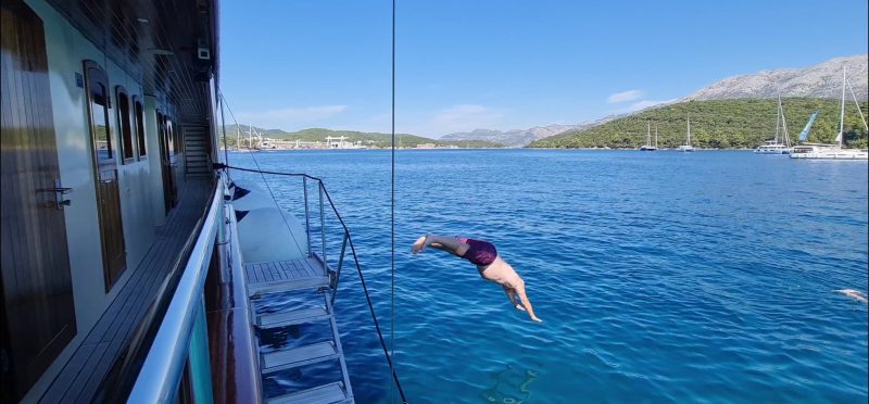 Sail Croatia Queen Jalena swimming stop