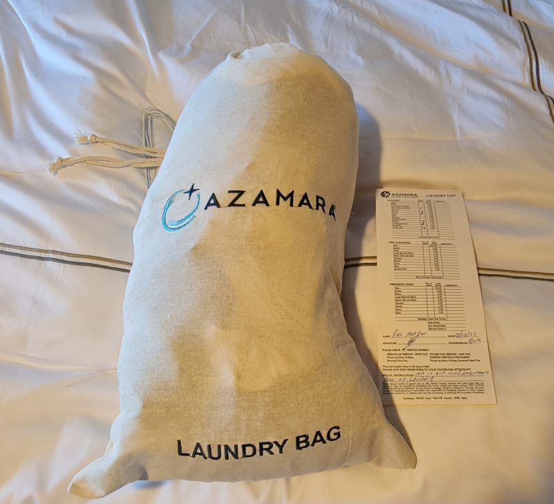 Azamara Quest Laundry prices bag size