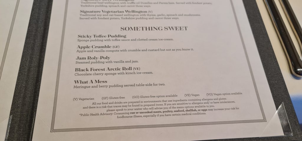 silver fork dessert menu marella voyager