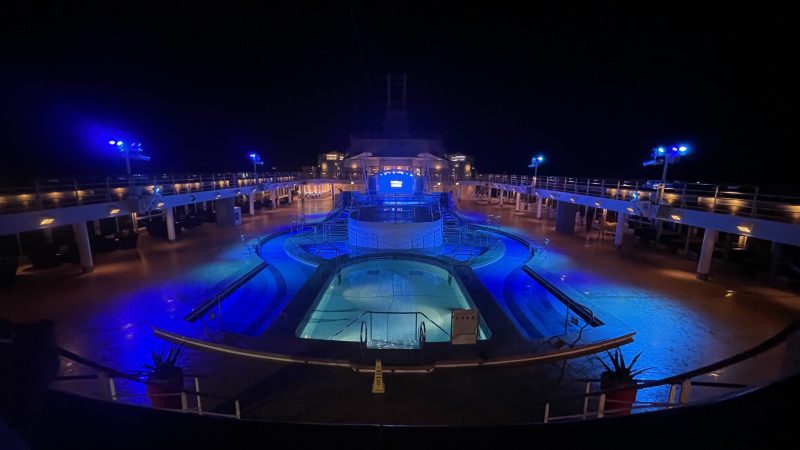 Swimming pool at night Marella Voyager