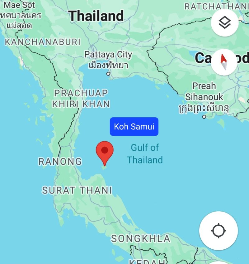 map of Koh samui