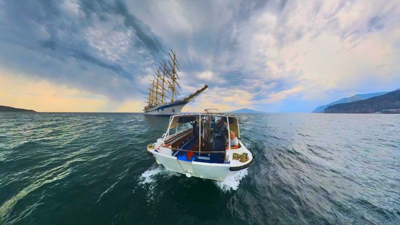 Royal clipper and tender view